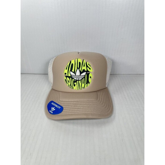 ADIDAS Originals Spiral Trucker Hat Cap Wonder Beige/Yellow GC3305 Unisex NEW - Picture 1 of 3